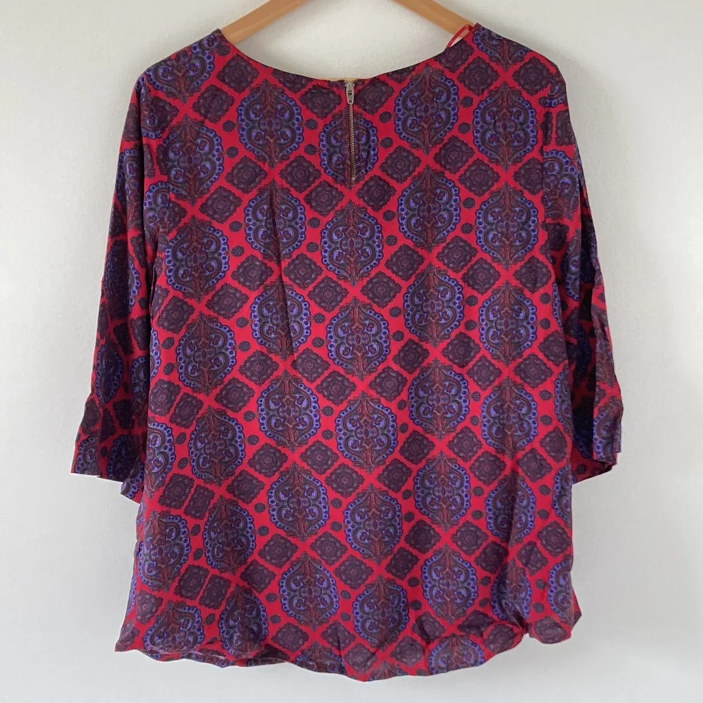 BNWT Beautiful Embellishments Monsoon Peasant Blouse Purple Size 16 - Picture 9 of 12